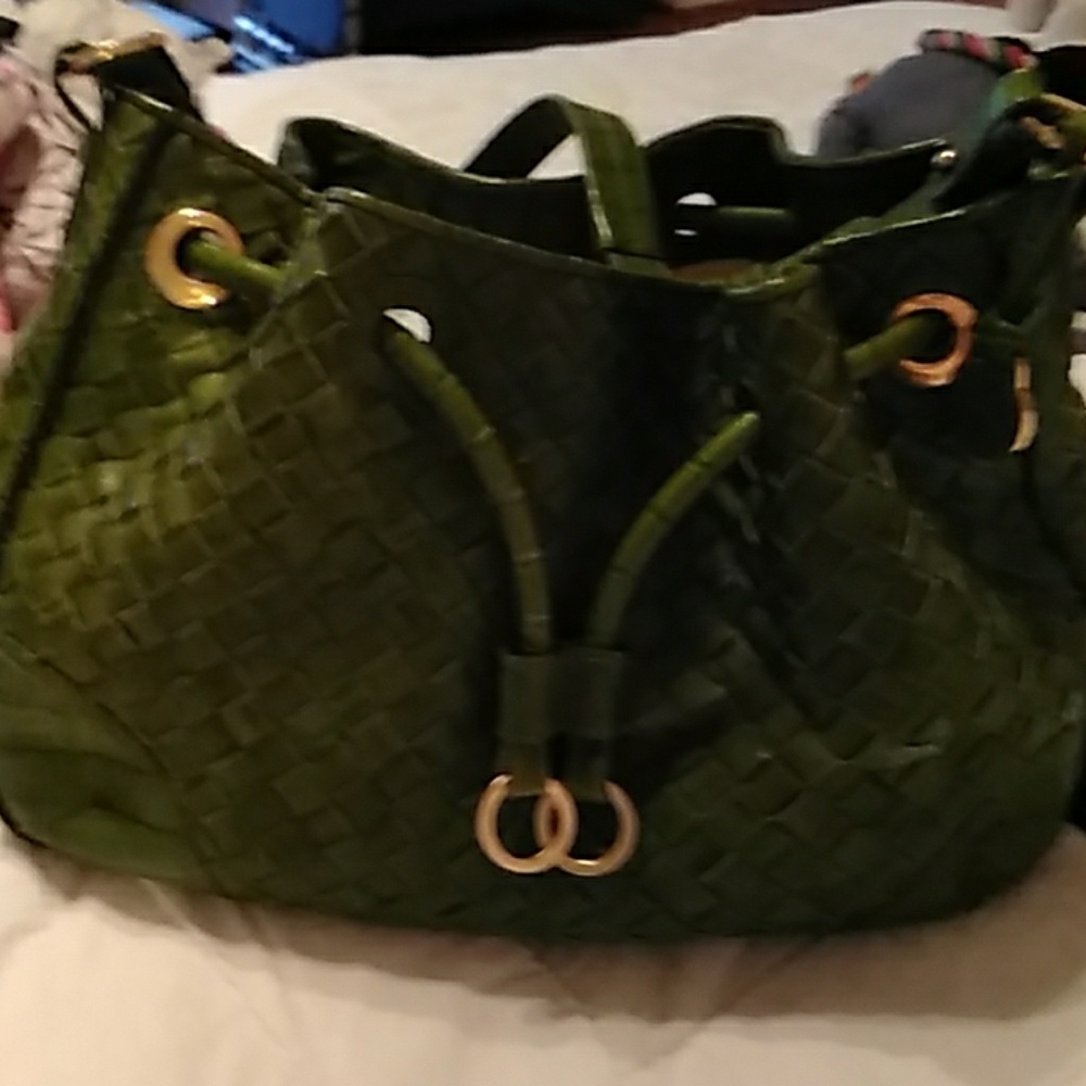 New Bramin green patten purse
